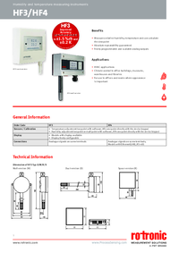 Thumbnail of document Data Sheet - HF4 Mid Range Industrial RH Transmitters